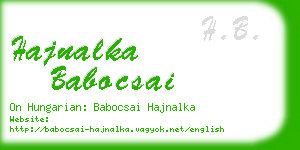 hajnalka babocsai business card